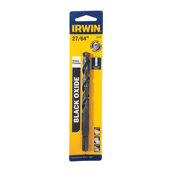 Irwin Irwin 27/64 in. X 5-3/8 in. L High Speed Steel Jobber Length Drill Bit Reduced Round Shank 1 pc 67827 - main